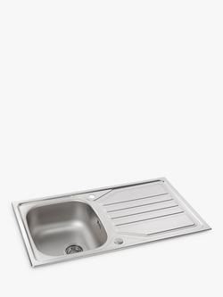 Abode Mikro Inset Kitchen Sink & Drainer, Stainless Steel - view 2, Stainless Steel