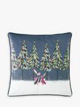 Sara Miller Woodland Tales Rabbits Christmas Cushion, Multi