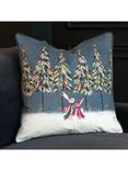 Sara Miller Woodland Tales Rabbits Christmas Cushion, Multi