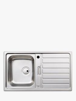 Abode Neron Inset Kitchen Sink & Drainer, Stainless Steel, Stainless Steel
