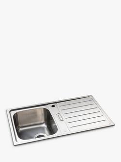 Abode Neron Inset Kitchen Sink & Drainer, Stainless Steel - view 2, Stainless Steel