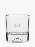 Dartington Crystal Dimple Dad Engraved Double Old Fashioned Glass Tumbler, 285ml, Clear