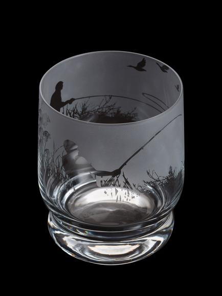 Dartington Crystal Aspect Fly Fishing Etched Glass Tumbler, 350ml, Clear, Clear