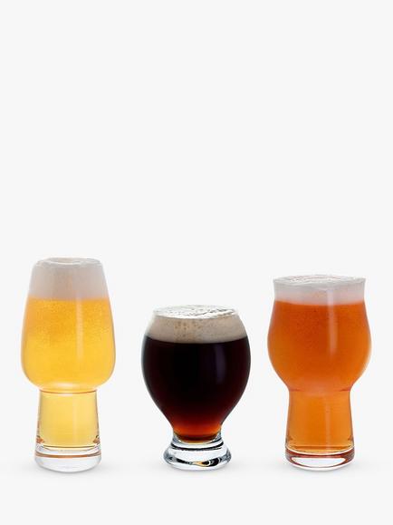 Dartington Crystal Cheers Beers Glasses, Set of 3, Clear, Clear