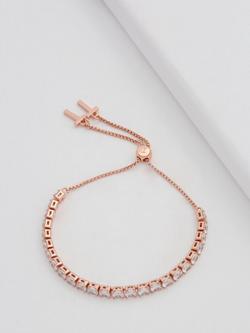 Ted Baker Melrah Crystal Adjustable Tennis Bracelet - view 2, Rose Gold/Clear
