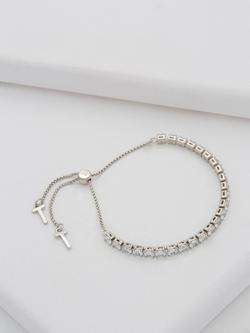 Ted Baker Melrah Crystal Adjustable Tennis Bracelet - view 2, Silver/Clear