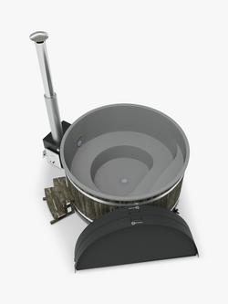 Kirami Family L Wood Fired CUBE Heater Hot Tub/Ice Bath, Coal Black, 6-8 Person - view 2, Coal Black