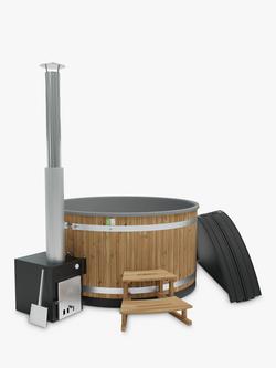 Kirami Family L Wood Fired CUBE Heater Hot Tub/Ice Bath, Thermowood, 6-8 Person, Thermowood