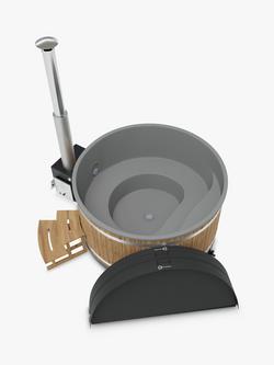 Kirami Family L Wood Fired CUBE Heater Hot Tub/Ice Bath, Thermowood, 6-8 Person - view 2, Thermowood