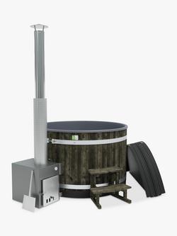 Kirami Hazy M Wood Fired MACU Heater Hot Tub/Ice Bath, Coal Black, 4-6 Person, Coal Black