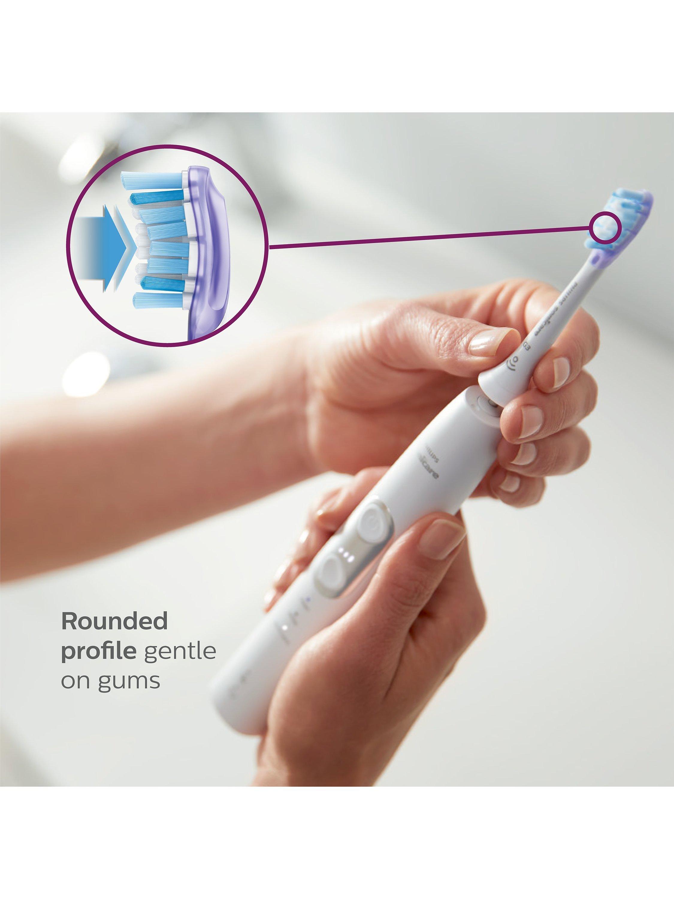Product image 6 of 9, which shows Philips Sonicare HX9054/33 G3 Premium Gum Care Replacement Toothbrush Heads, Pack of 4, Black