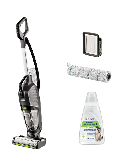 BISSELL CrossWave® HydroSteam™ Pet Select Vacuum Cleaner, Black/Silver/Lime, Black/Silver/Lime