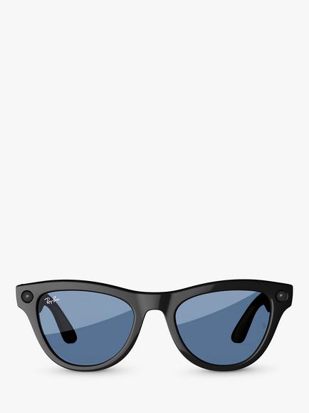 Ray-Ban Meta Skyler Transitions Lens Glasses, Shiny Black/Cerulean Blue