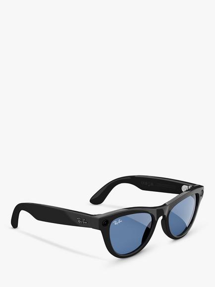 Ray-Ban Meta Skyler Transitions Lens Glasses - view 2, Shiny Black/Cerulean Blue