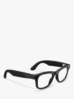 Ray-Ban Meta Wayfarer Glasses - view 2, Shiny Black, Clear Lens