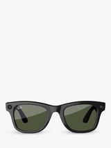 Ray-Ban Meta Wayfarer Glasses, Shiny Black, G15 Green Lens