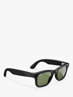 Ray-Ban Meta Wayfarer Glasses - view 2, Shiny Black, G15 Green Lens
