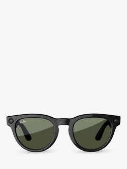 Ray-Ban Meta Headliner Glasses, Shiny Black, G15 Green Lens