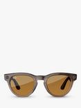 Ray-Ban Meta Headliner Glasses, Stone, Clear To Yellow Transition Lens