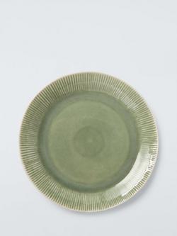 John Lewis Leckford Stoneware Dinner Plate, 28cm, Green, Green