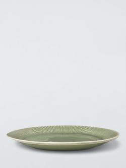 John Lewis Leckford Stoneware Dinner Plate, 28cm, Green - view 2, Green