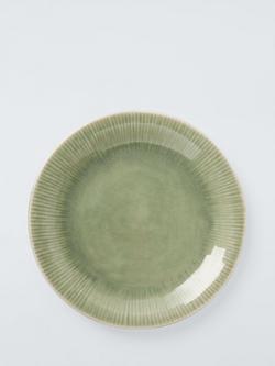 John Lewis Leckford Stoneware Salad Plate, 22cm, Green, Green