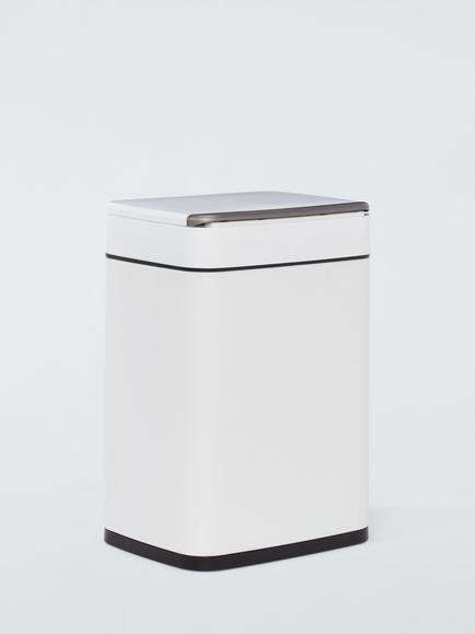 John Lewis Rectangular Bathroom Touch Bin, 6L, White, Matt White