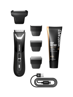 The Lawn Mower 5.0 Ultra Essentials Kit, Electric Body Hair Trimmer Shaving Set, Black, Black