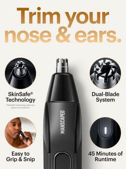 The Weed Whacker 2.0 Ear & Nose Hair Trimmer, SkinSafe Electric Shaver, Black - view 2, Black