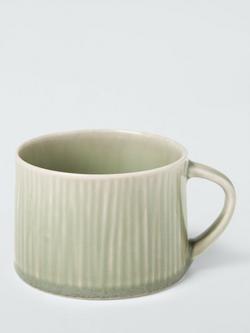John Lewis Leckford Stoneware Mug, 240ml, Green, Green