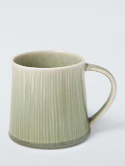 John Lewis Leckford Stoneware Mug, 360ml, Green, Green