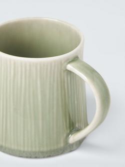 John Lewis Leckford Stoneware Mug, 360ml, Green - view 2, Green