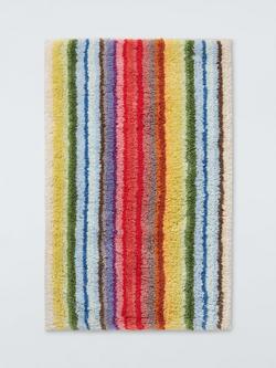John Lewis Tufted Reversible Stripe Cotton Bath Mat, Multi, 