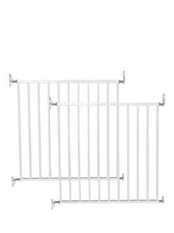 BabyDan No Trip Wall-Mounted Single Panel Safety Gate, 72-78.5cm, Pack of 2, White, White