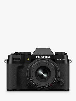 Fujifilm X-T50 Compact System Camera with XF 16-50mm Lens, 6K/4K Ultra HD, 40.2MP, Bluetooth, OLED EVF, 3” LCD Tilting Touch Screen, Black