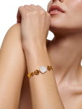 Monica Vinader Capri Gold Vermeil Keshi Pearl Disc Bracelet