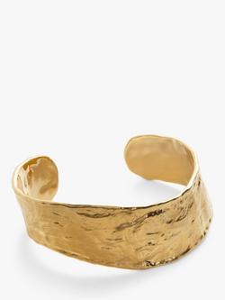 Monica Vinader Capri Hammered Cuff, Gold, Gold