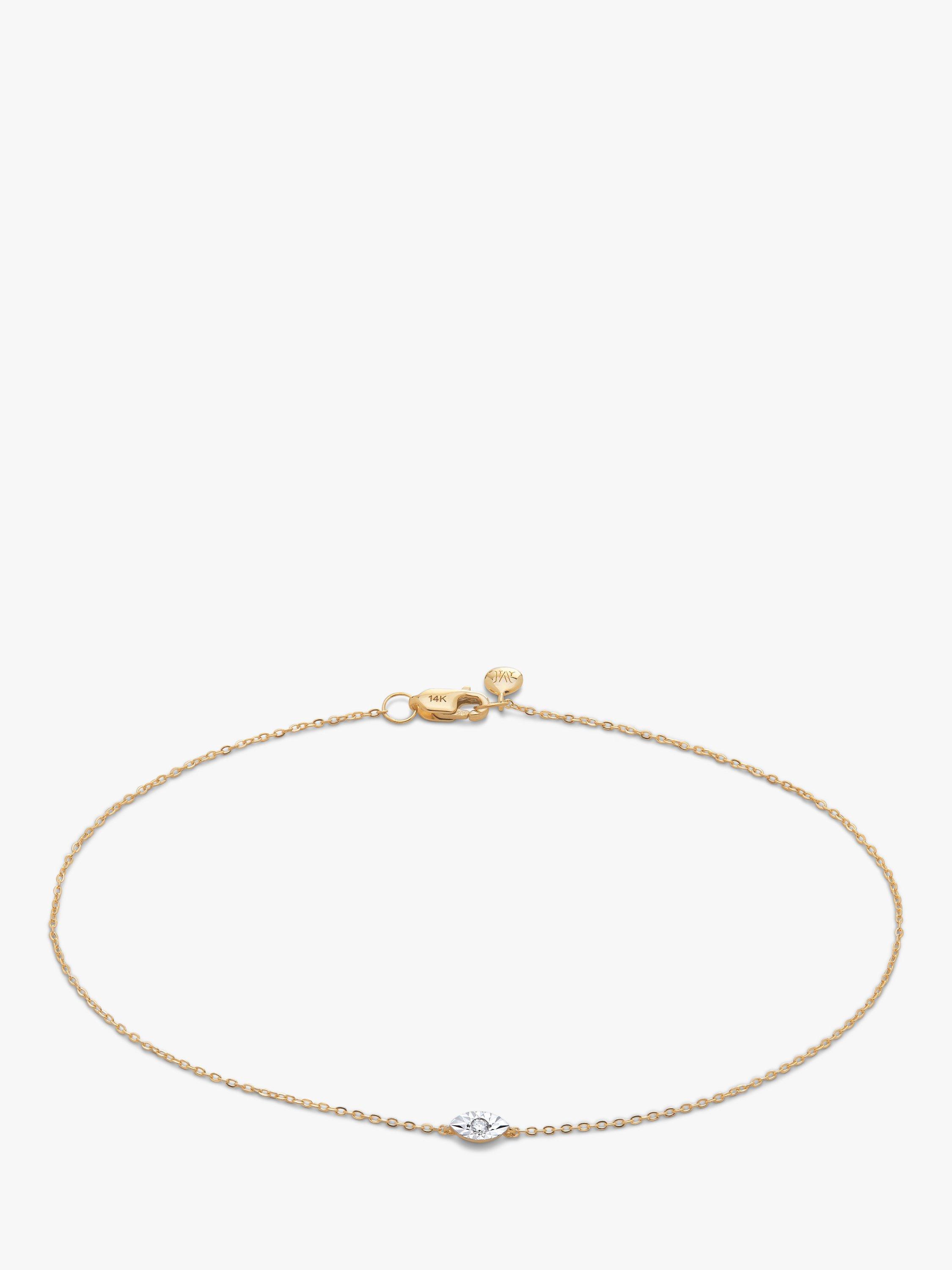 Product image 1 of 3, which shows Monica Vinader 14ct Gold Lab Grown Diamond Bracelet, Medium