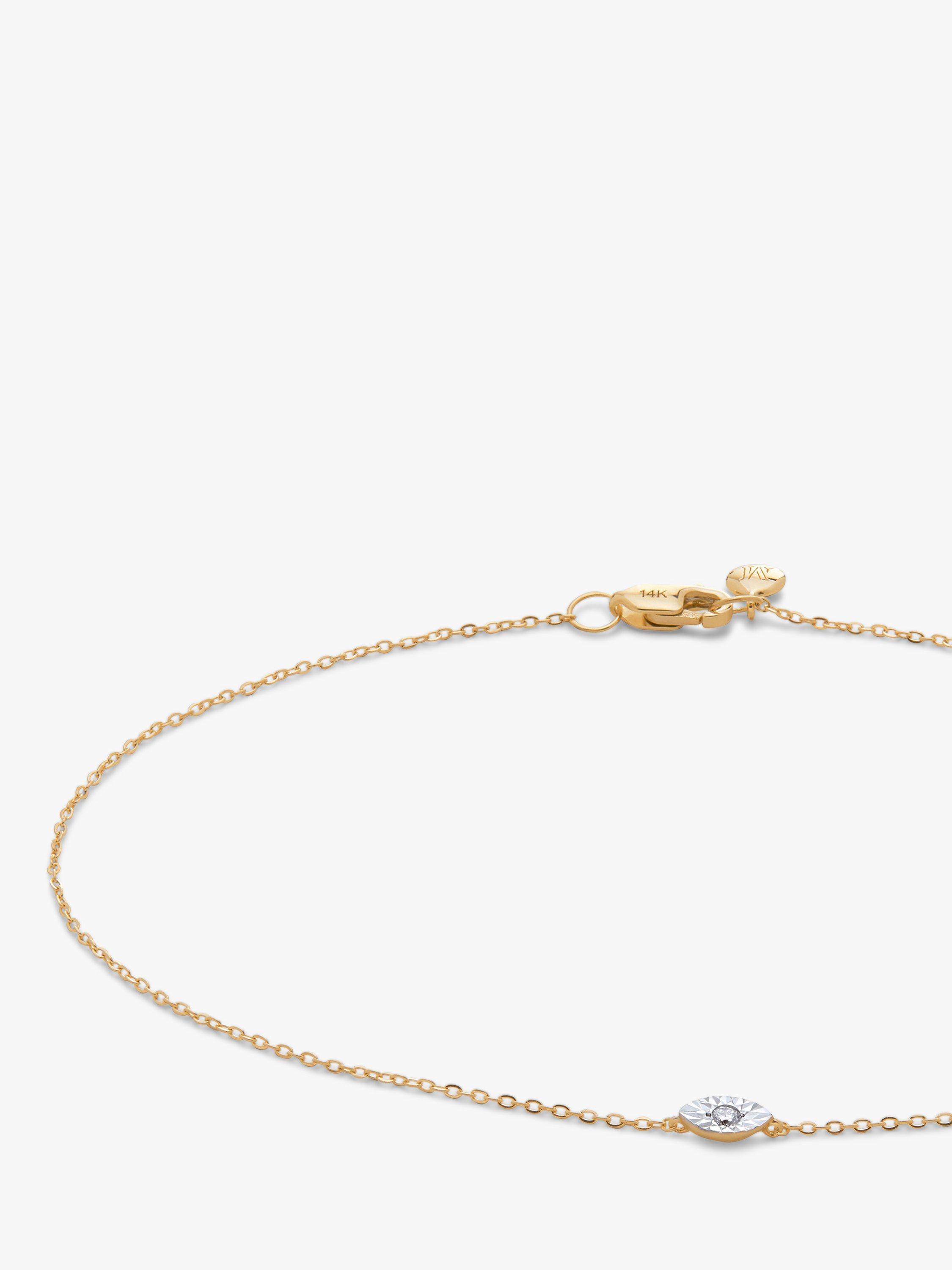 Product image 2 of 3, which shows Monica Vinader 14ct Gold Lab Grown Diamond Bracelet, Medium