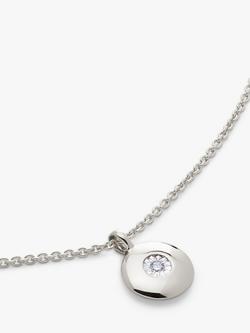 Monica Vinader Birthstone Round Pendant Necklace - view 2, April/Diamond
