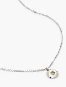 Monica Vinader Birthstone Round Pendant Necklace, August/Perdot