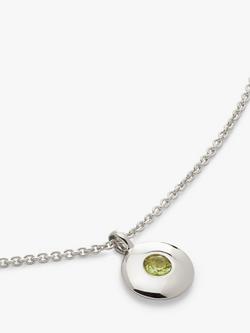 Monica Vinader Birthstone Round Pendant Necklace - view 2, August/Perdot