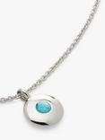 Monica Vinader Birthstone Round Pendant Necklace, December/Turquoise