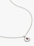 Monica Vinader Birthstone Round Pendant Necklace, January/Garnet