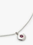 Monica Vinader Birthstone Round Pendant Necklace, January/Garnet