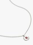 Monica Vinader Birthstone Round Pendant Necklace, July/Ruby