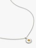 Monica Vinader Birthstone Round Pendant Necklace, November/Citrine