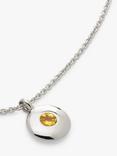 Monica Vinader Birthstone Round Pendant Necklace, November/Citrine