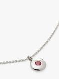 Monica Vinader Birthstone Round Pendant Necklace, October/Tourmaline