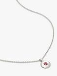 Monica Vinader Birthstone Round Pendant Necklace, October/Tourmaline